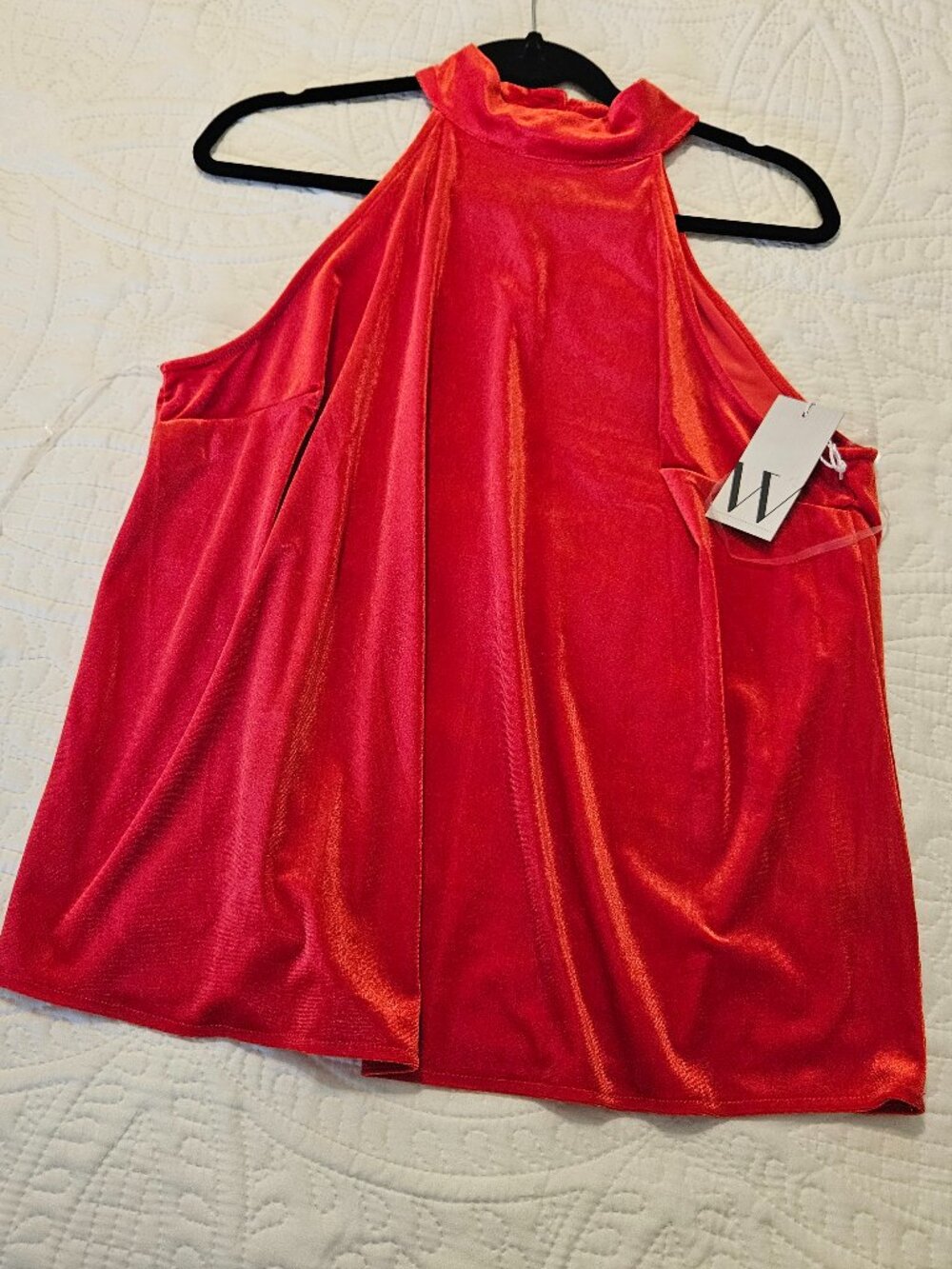 Worthington Red “velvet” top, OX, NWT